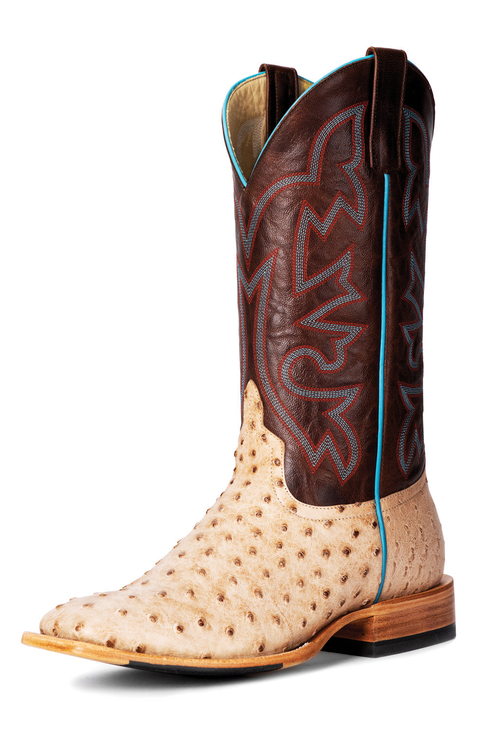 Women's Anderson Bean Denim Blue Full Quill Ostrich Western Boots  *Exclusive Style - The Boot Store