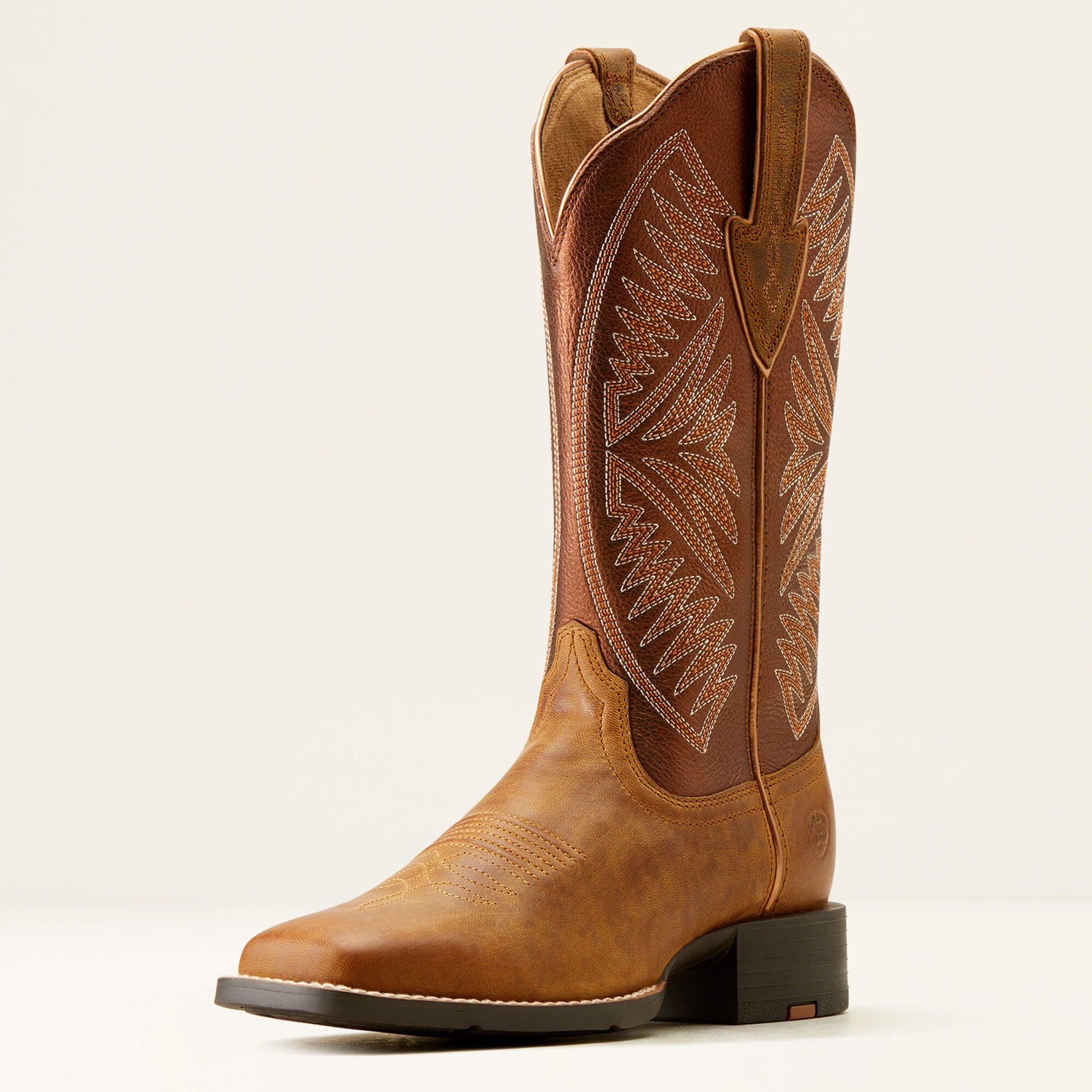 WOMEN'S 10051066 Round Up Ruidoso Western Boot PEARL|BURNISHED CHESTNU ...