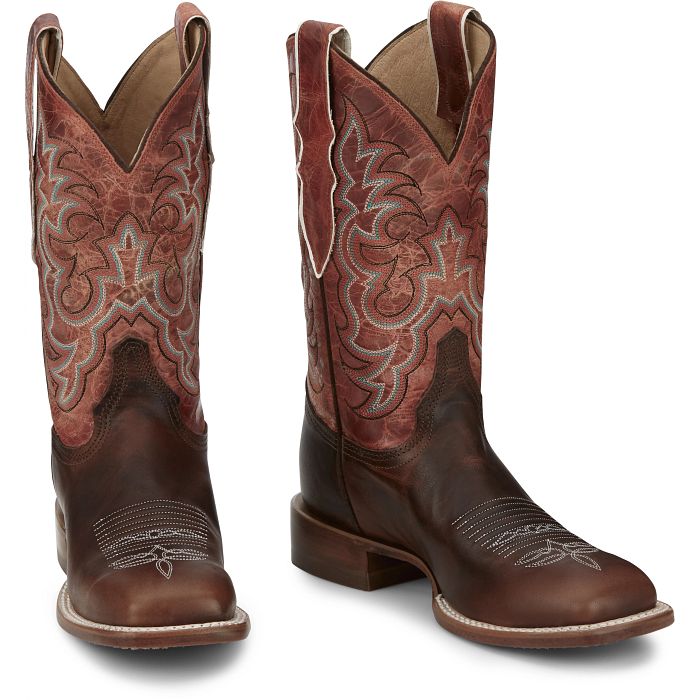 JUSTIN WOMEN'S STONEAGE WESTERN BOOTS - BROAD SQUARE TOE AQ7020