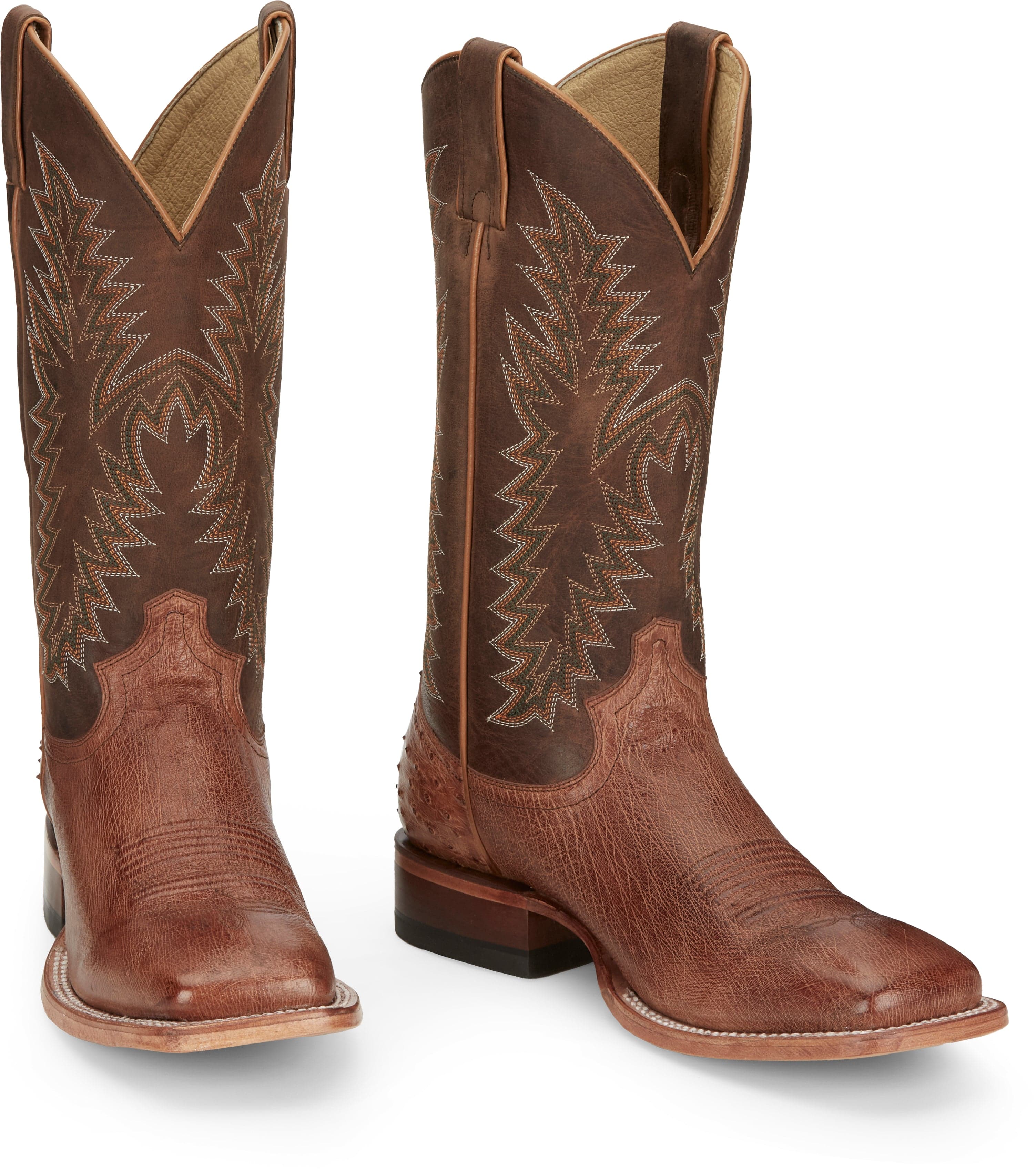 Justin boots outlet ostrich round toe