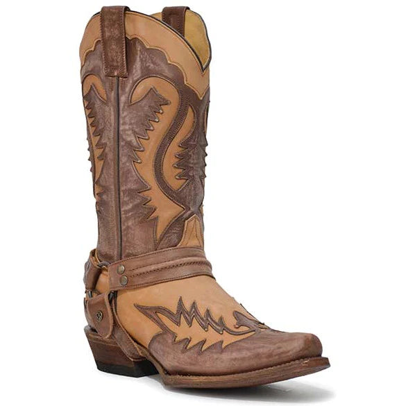 Men's Stetson Outlaw Boots Handcrafted Washed Brown 12-020-6204-3849